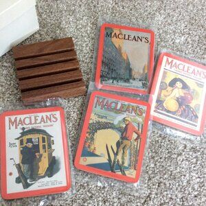 MACLEAN'S MAGAZINE Drink Coasters New Unused with Gift Box